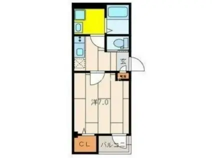 クレシェンド日本橋(1K/2階)の間取り写真