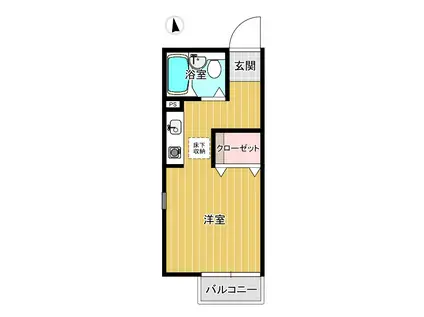 セジュール黒髪(ワンルーム/1階)の間取り写真