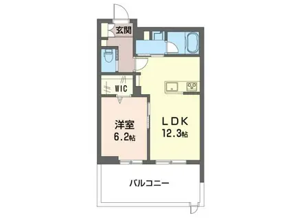 並木ハーミテイジK(1LDK/1階)の間取り写真