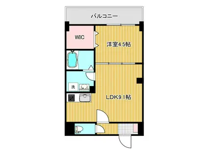 アルカンシェルコート緑橋(1LDK/3階)の間取り写真