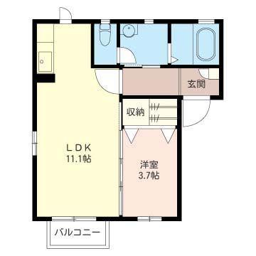 サンクレイドル63 I(1LDK/2階)の間取り写真