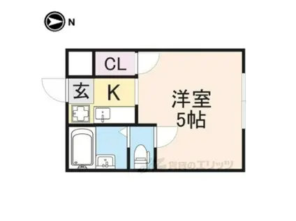 シャルム岡山手(1K/2階)の間取り写真