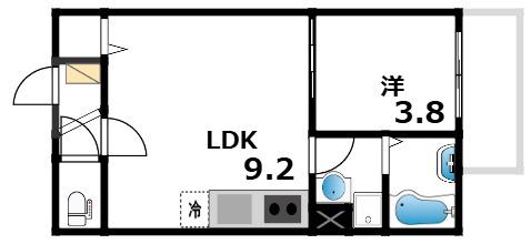 DPORTOALOGGIO(1LDK/1階)の間取り写真