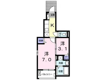 サニーレジデンス西三国H(2K/1階)の間取り写真