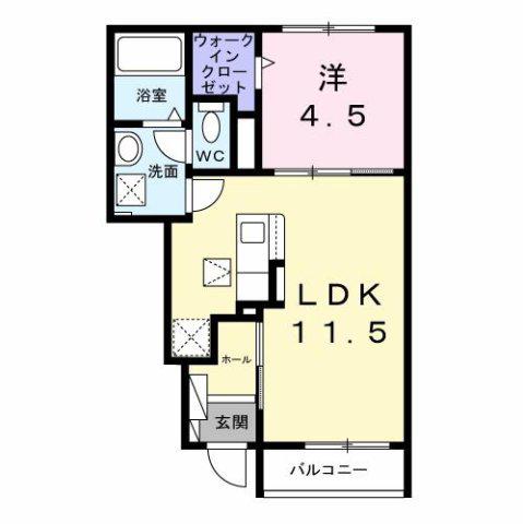 メゾン ルミエール(1LDK/1階)の間取り写真