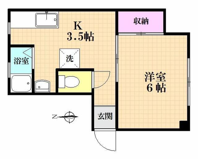 並木ビル(1K/3階)の間取り写真