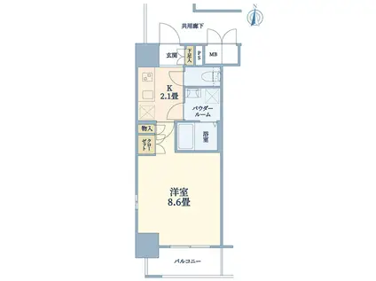 エスリード烏丸五条駅前(1K/3階)の間取り写真