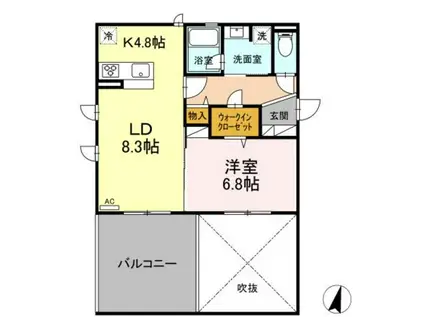 GRACE COURT YAMATO(1LDK/3階)の間取り写真