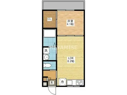 MODERN PALAZZOレイール(1LDK/3階)の間取り写真