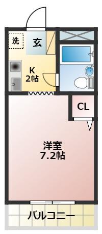 コスモスマンション(1K/3階)の間取り写真