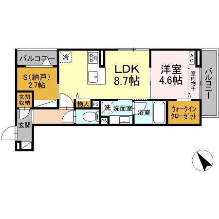 D-BLOOM COURT(1LDK/3階)の間取り写真