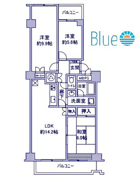鎌倉グリーンマンション(3LDK/10階)の間取り写真