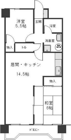 朝日プラザ偕楽園(2LDK/11階)の間取り写真