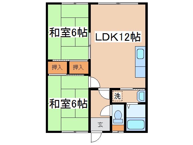 ラ・フランセL(2LDK/2階)の間取り写真
