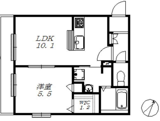 CASA FELICE(1LDK/1階)の間取り写真