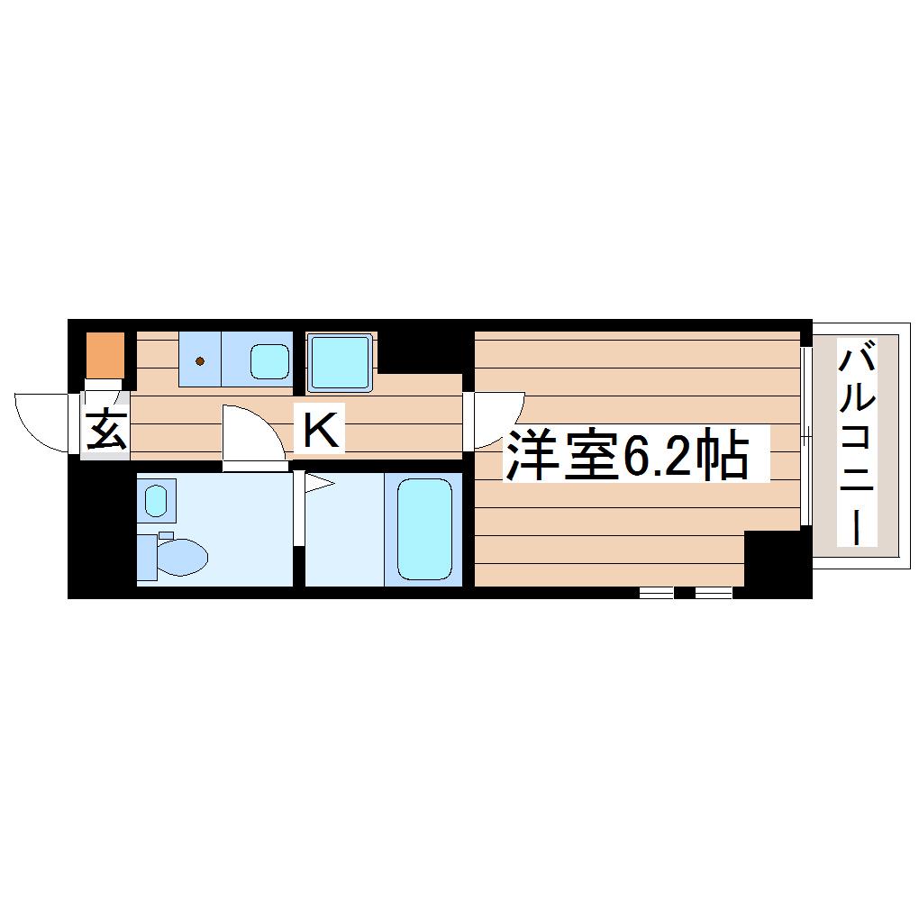 パレスRX大和町(1K/7階)の間取り写真