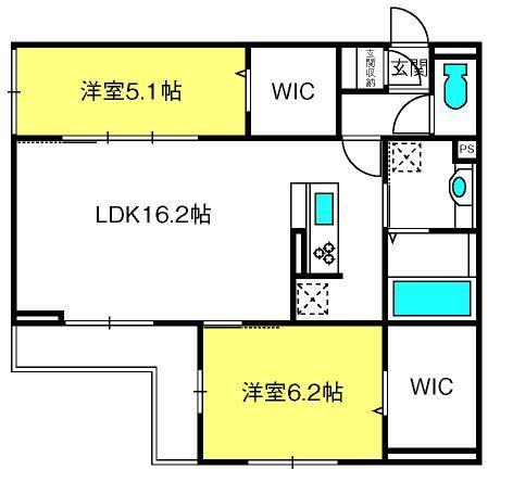 AVANZA BERL II(2LDK/3階)の間取り写真
