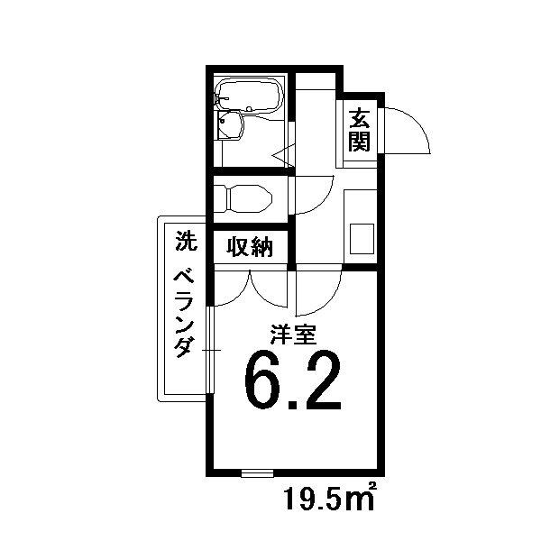 グランシャリオ嵯峨野I(1K/1階)の間取り写真