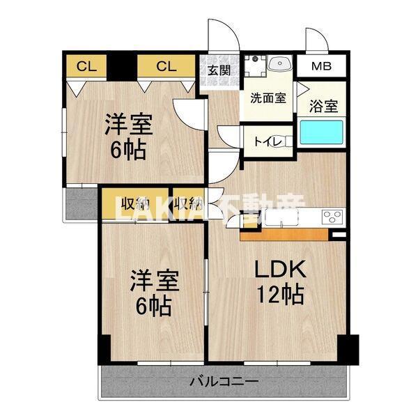 GATHERIA PACE(2LDK/4階)の間取り写真