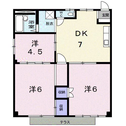 ハイツHIRO(3DK/1階)の間取り写真