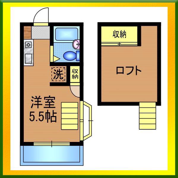 アビタシオン東伏見A(ワンルーム/2階)の間取り写真