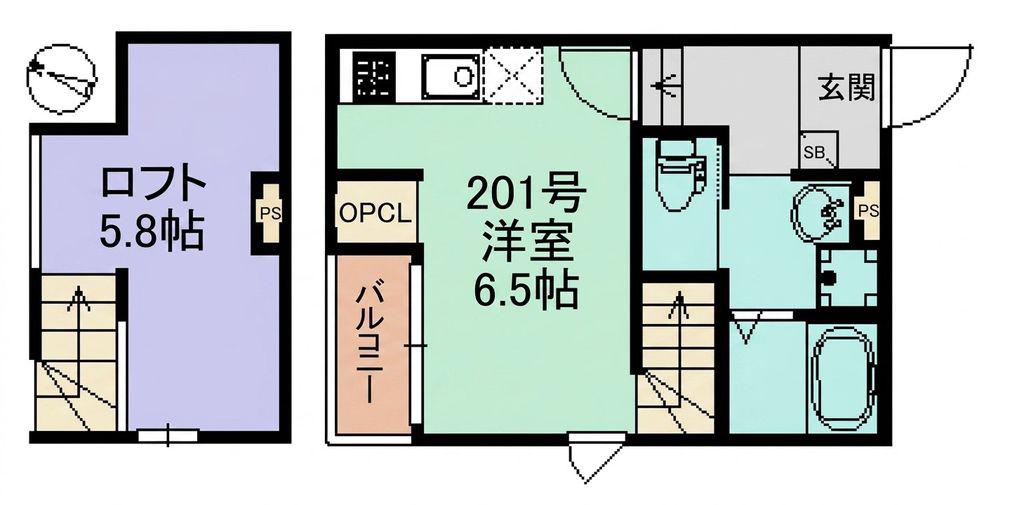 フォルトゥーナ竹下駅前 681(ワンルーム/2階)の間取り写真