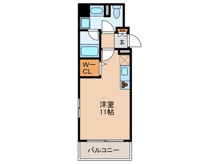 M.HILLS西本町(ワンルーム/4階)の間取り写真