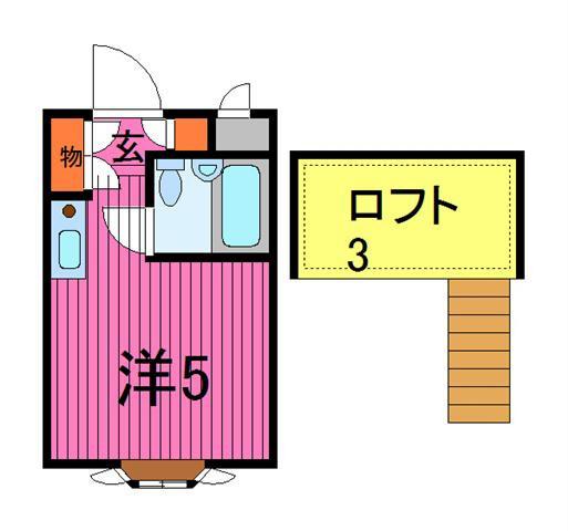 ベルシティ川口Ⅰ(ワンルーム/1階)の間取り写真