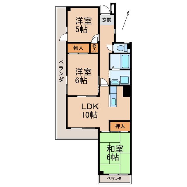 スクエアメゾン和歌山(3LDK/1階)の間取り写真