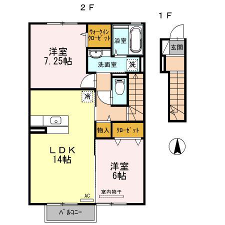 エントピアII(2LDK/2階)の間取り写真