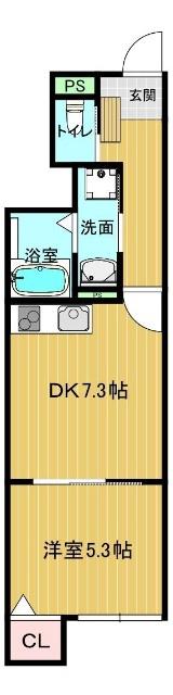  東平島AP(1DK/1階)の間取り写真