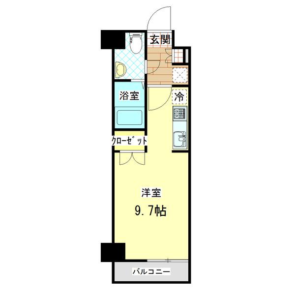 ライフステージ.1(1K/6階)の間取り写真