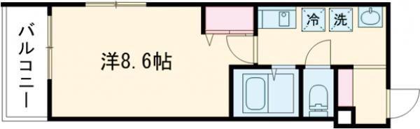 ネイビーフォレスト(1K/2階)の間取り写真