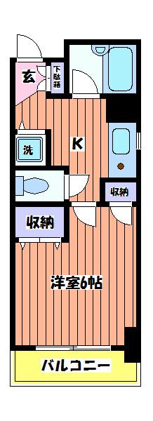 アーバン・コア・カサイ(1K/3階)の間取り写真
