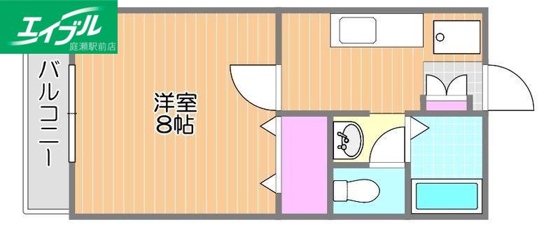 アルトハイデII C棟(1K/2階)の間取り写真