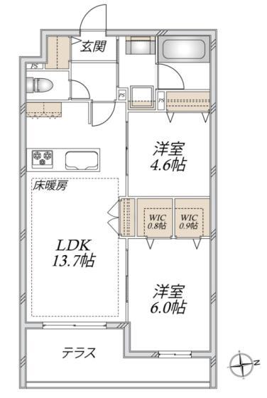 VESTA(2LDK/1階)の間取り写真