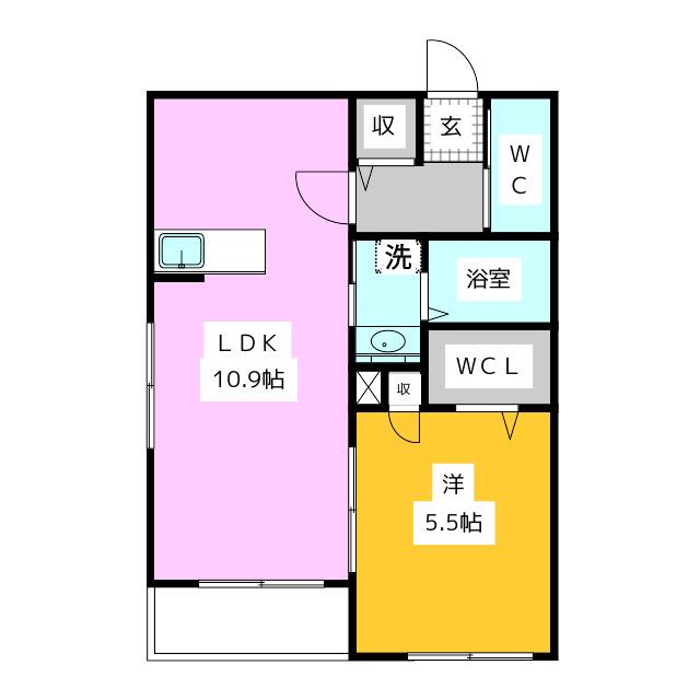 メゾンソライユ(1LDK/1階)の間取り写真