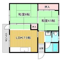 和泉府中ファミリーマンション(2LDK/5階)の間取り写真