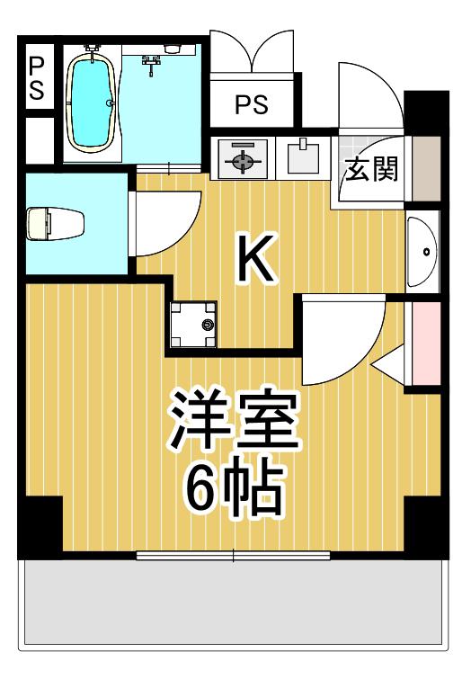ルー・エーベル潮江壱番館(1K/3階)の間取り写真