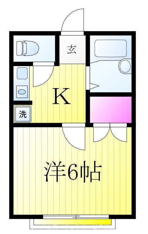 プランドールM(1K/2階)の間取り写真
