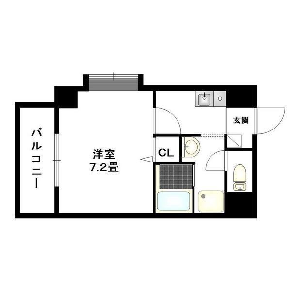 CRECER新栄(1K/5階)の間取り写真