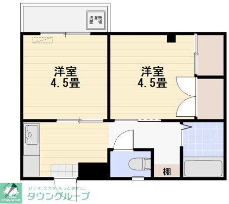 イーグルハイツ(2K/2階)の間取り写真