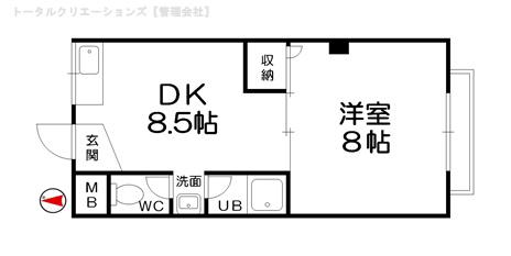 イワタバコ苑(1DK/1階)の間取り写真