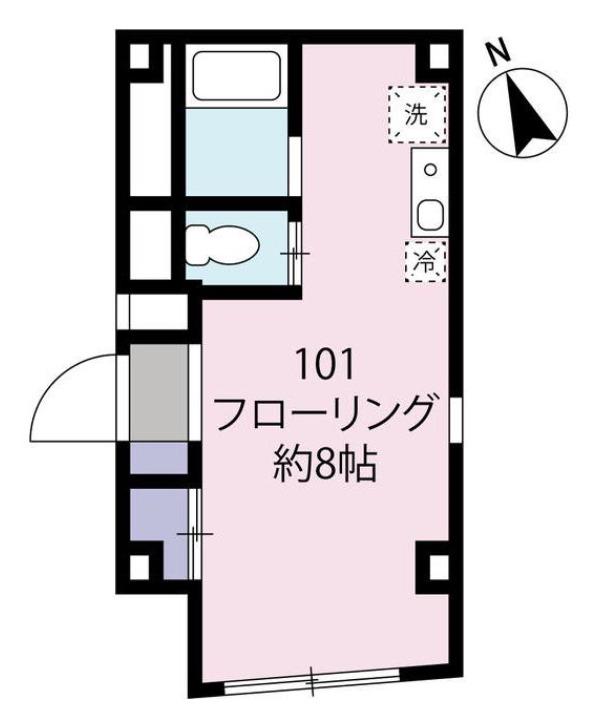 ムジュールピュールK(ワンルーム/1階)の間取り写真