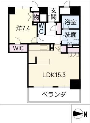 岐阜シティタワー43 SKY ARCS 2109号(1LDK/21階)の間取り写真