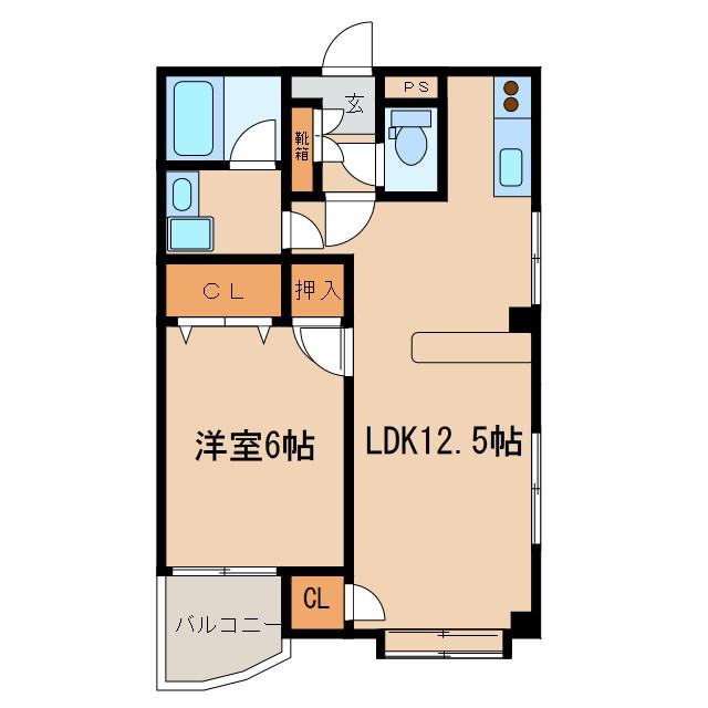 パークアベニュー(1LDK/2階)の間取り写真