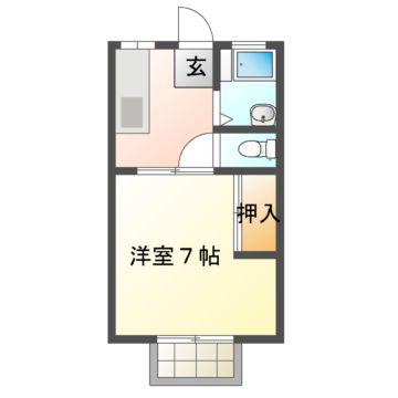 桜ハイツ(1K/2階)の間取り写真