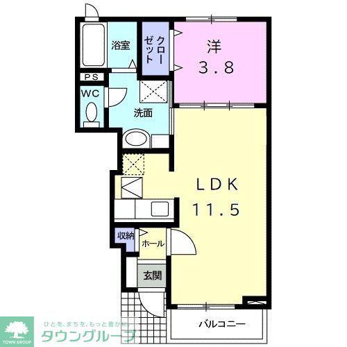 レクエルド2(1LDK/1階)の間取り写真
