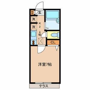 シェソワボヌール(1K/1階)の間取り写真