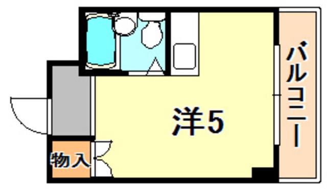 シャトー第8神戸(ワンルーム/5階)の間取り写真